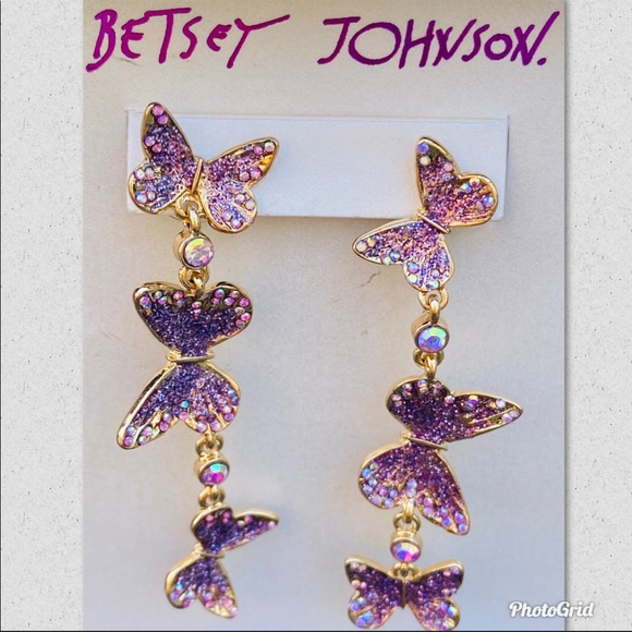 Betsey Johnson Jewelry New Betsey Johnson Butterflies Drop Earrings